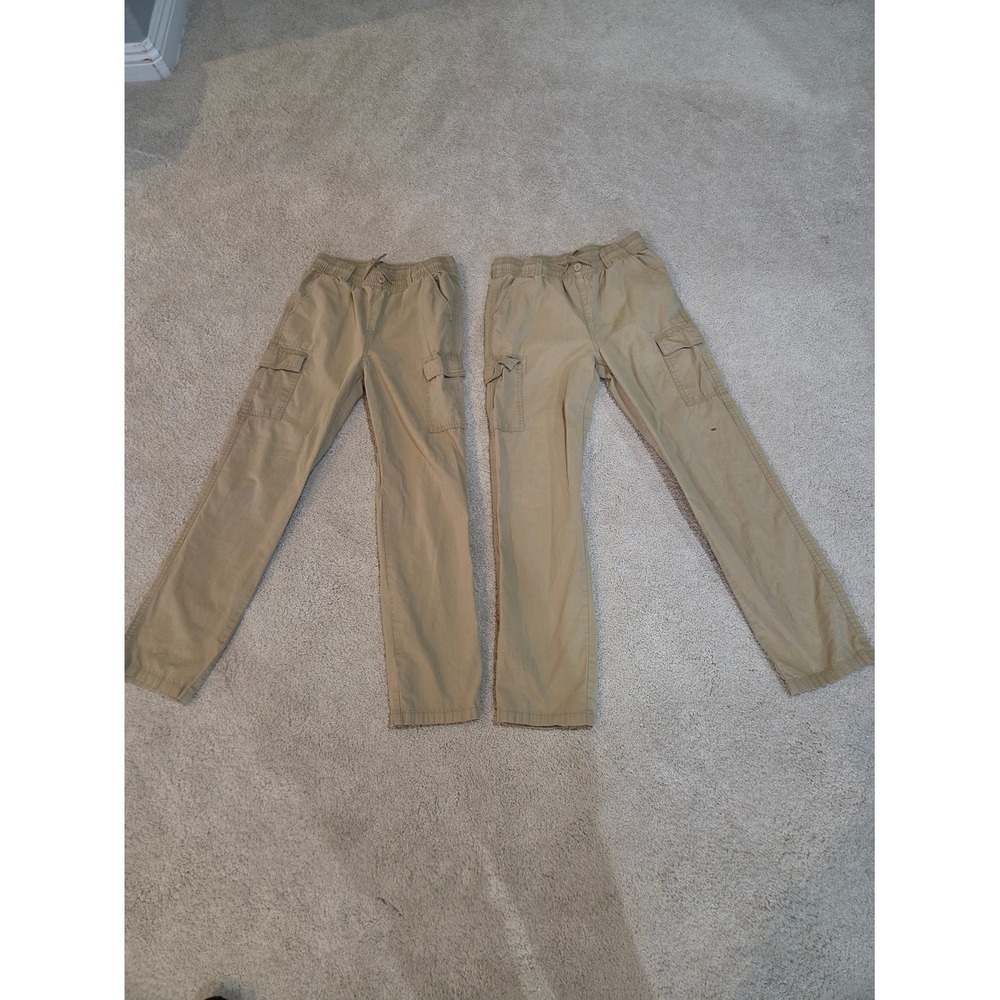 The Children's Place Cargo Pants Boys 16 Khaki 2-Pack Utility Pockets Good